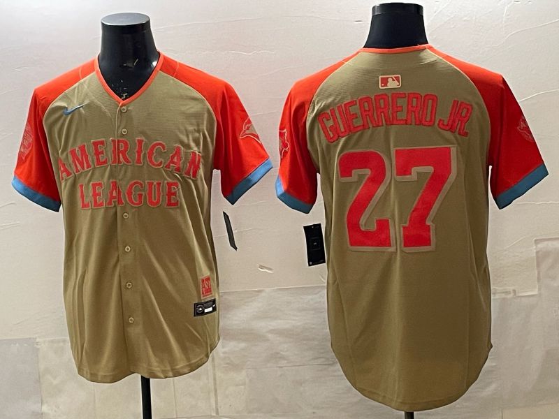 Men 2025 Toronto Blue Jays #27 Guerrero Jr orange Nike MLB Jersey 0021->toronto blue jays->MLB Jersey